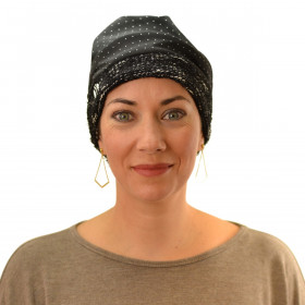 Bonnet Nocni noir/blanc doublé en polaire
