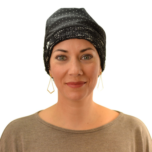 Bonnet Nocni noir/blanc doublé en polaire