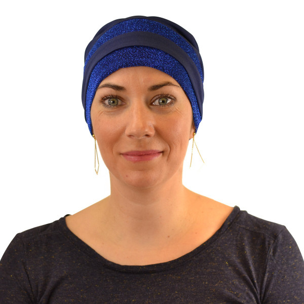 Turban Sandra pailleté-Bleu