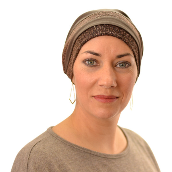 Turban Sandra pailleté-Marron