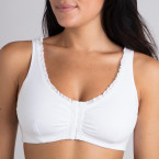 Brassière post opératoire Lison blanc en coton biologique - Coeur de Lys