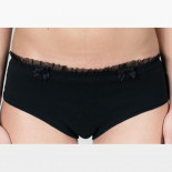 Shorty Marguerite noir en coton bio - Coeur de Lys