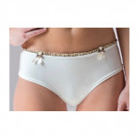 Shorty Marguerite ivoire volant beige - Coeur de Lys